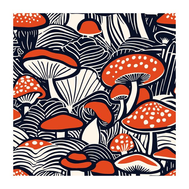 Botanical groovy pattern