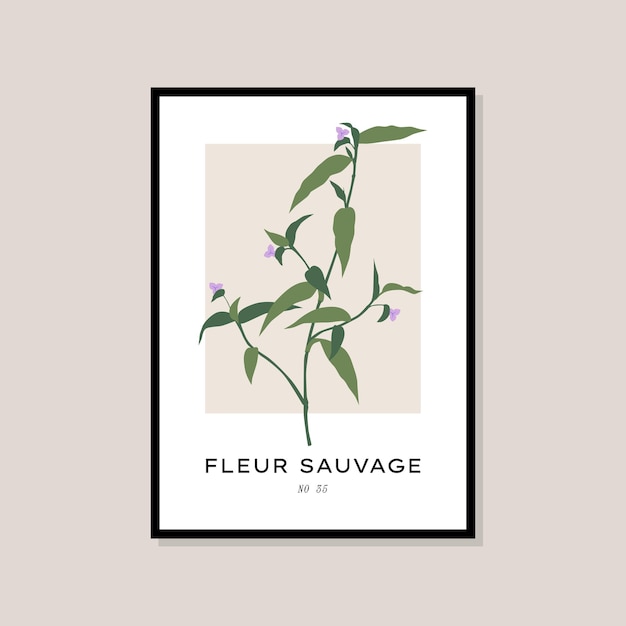 벽 예술 컬렉션을 위한 식물 삽화 인쇄 포스터