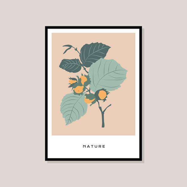 ウォールアートコレクションの植物画プリントポスター