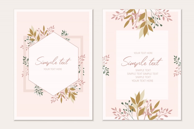 Botanical invitation card template