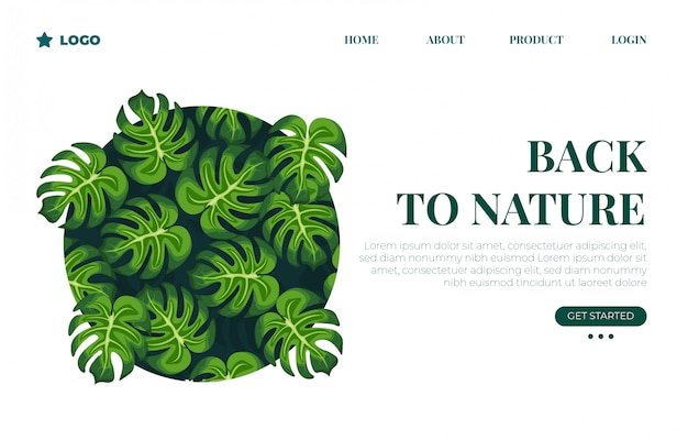 Vector botanical landing page