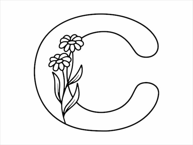 植物の葉のアルファベット文字 C 図