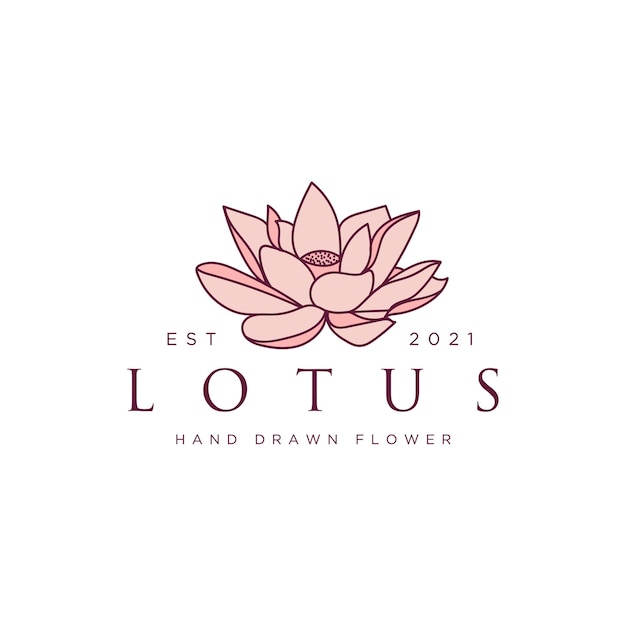 Botanical lotus flower logo template