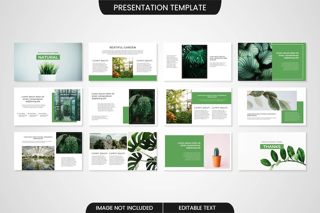 Botanical minimal powerpoint presentation template design