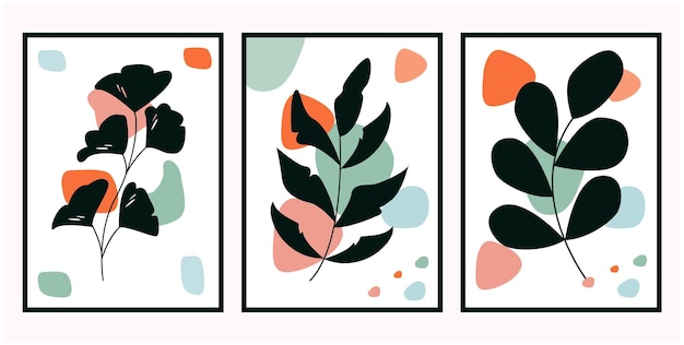 식물성 미니멀리즘 포스터 손으로 그려진 평평한 디자인 보호 벽화 토 디자인