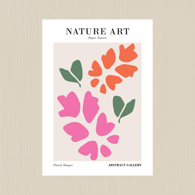 Vettore poster botanico moderno stampa forme floreali minimaliste arte vettoriale