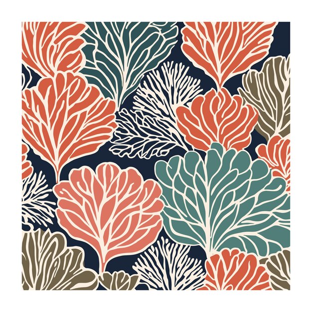 Vector botanical ocean coral pattern