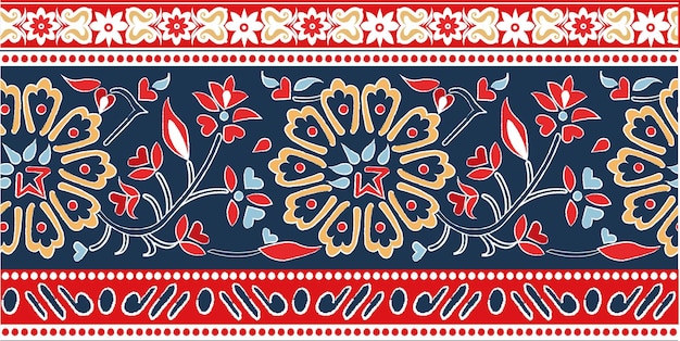 Vector botanical ornamental ethnic decoration seamless pattern design