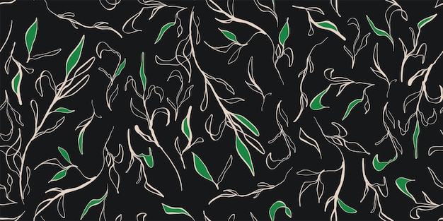 Botanical pattern illustration floral graphic seamless pattern