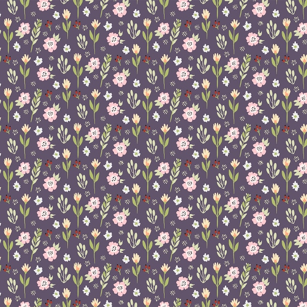 Botanical pattern in lavender color