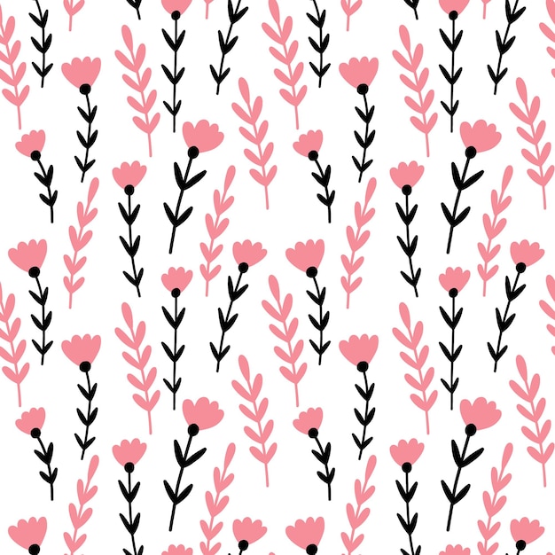 Botanical pink floral pattern