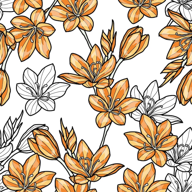 패션 웹 벽지 직물 및 흰색의 모든 인쇄를 위한 식물 원활한 패턴 벡터