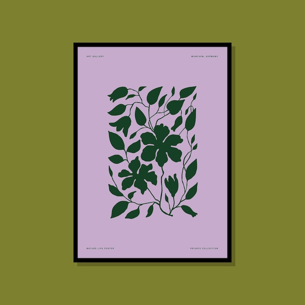 Botanical poster for colorful wall art collection