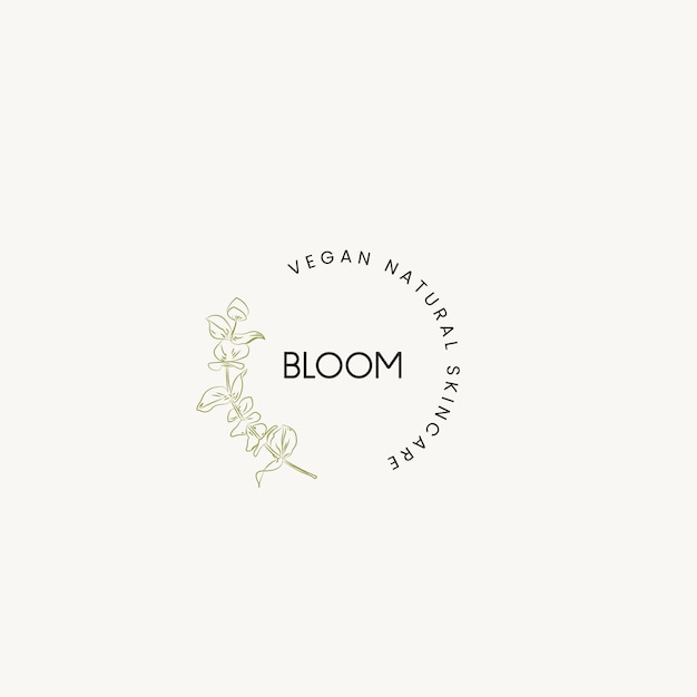 Botanical premade line art logotype template minimal and modern branding identity