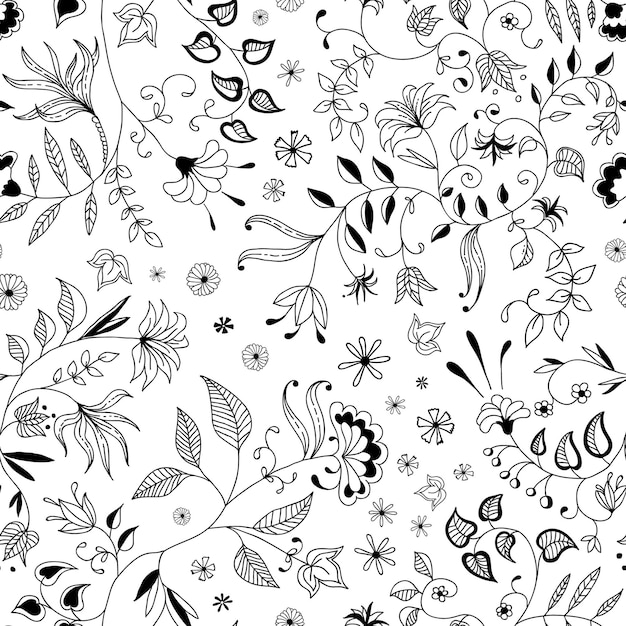 Vector botanical seamless floral pattern