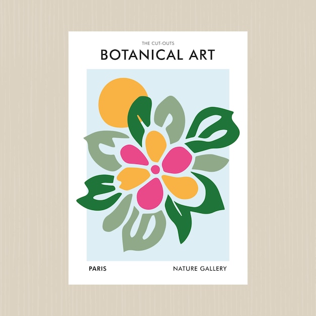 Botanical Shapes Modern Cut Outs Floral Art Print