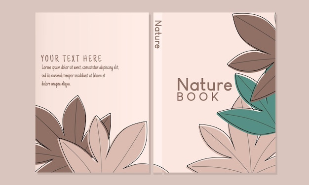 botanical style page cover set. For notebooks, planners, brochures, books, catalogs etc.abstract bac