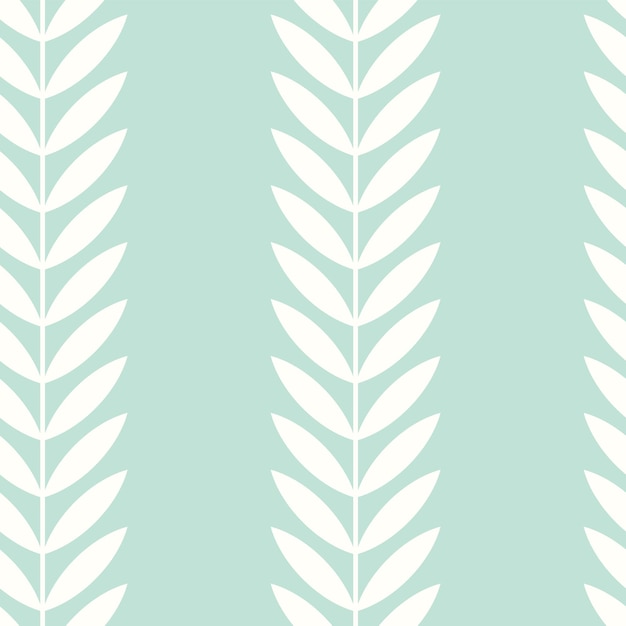 Botanical vector seamless pattern Simple scandinavian floral design Vertical stripes with leaves