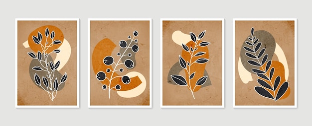 Botanical wall art set Minimal and natural wall art Boho