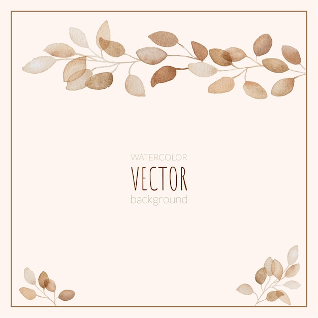 Vector botanical watercolor card