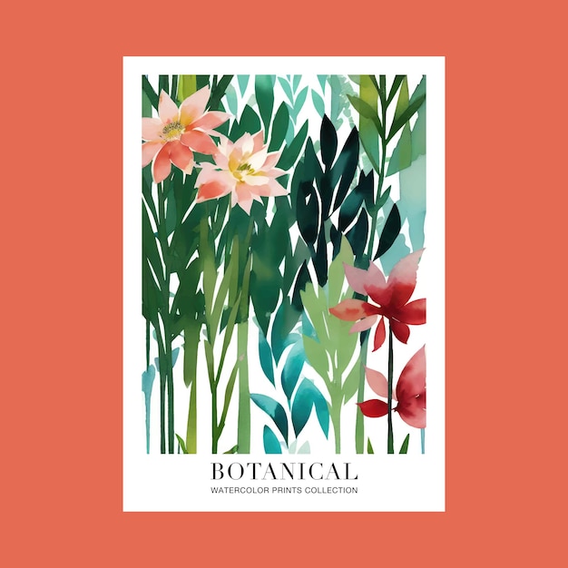 Vector botanical watercolor painting