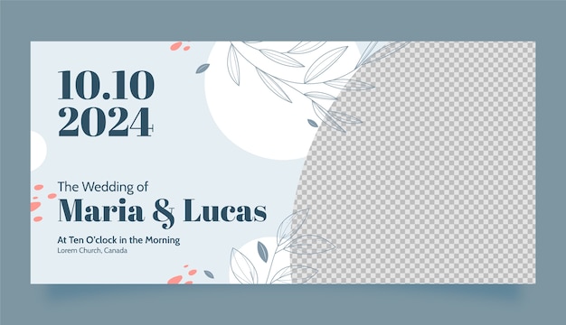 Vector botanical wedding  horizontal banner