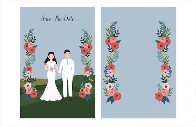 Botanical wedding invitation card