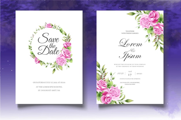 Botanical wedding invitation template