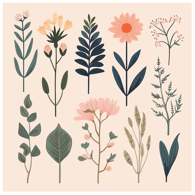 Vector botanisch bloempatroon kunstillustratie