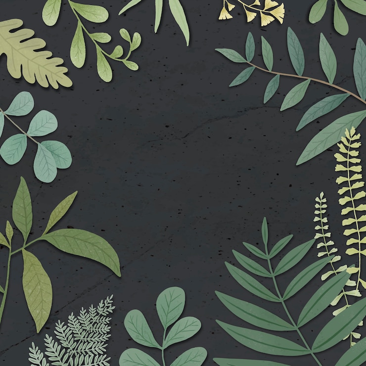 Vector botanisch frame op zwart
