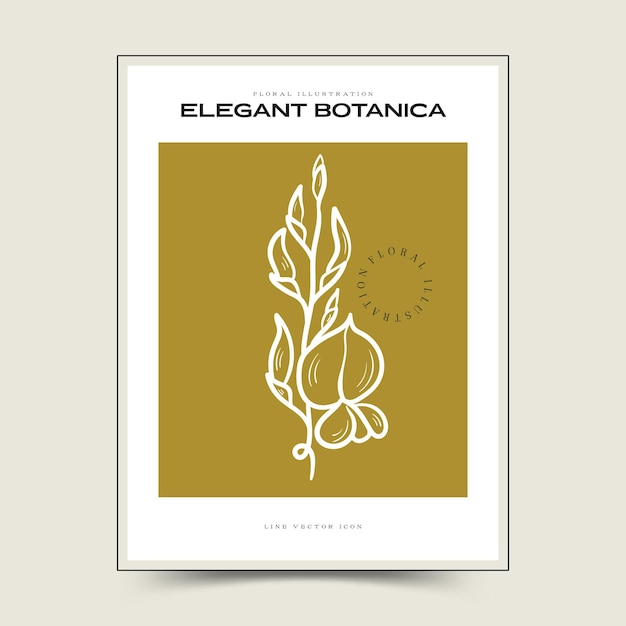 Botanische abstracte kunst aan de muur. Floral vector poster collectie.
