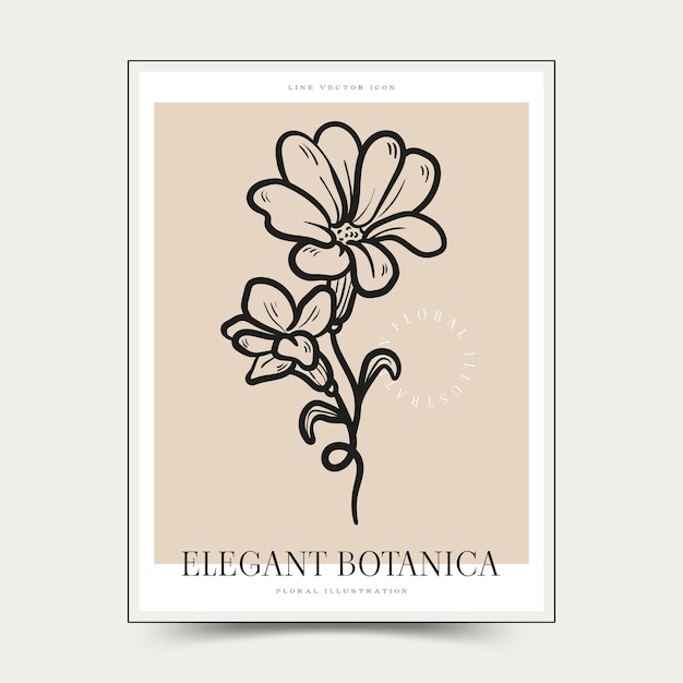 Botanische abstracte kunst aan de muur. Floral vector poster collectie.