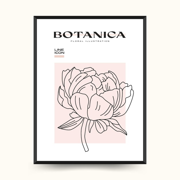 Botanische abstracte kunst aan de muur. Floral vector poster collectie.