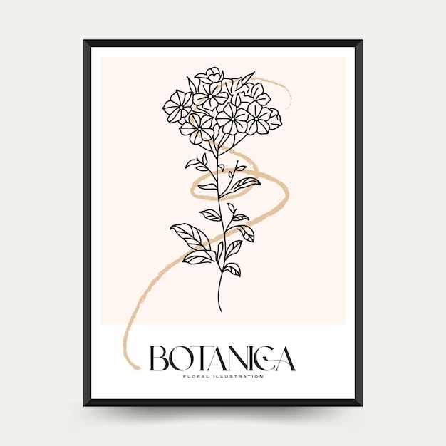 Botanische abstracte kunst aan de muur. floral vector poster collectie.