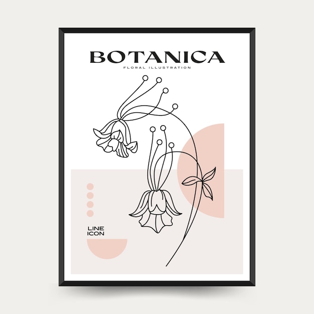 Botanische abstracte kunst aan de muur. floral vector poster collectie.