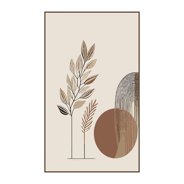 Botanische bladeren minimale illustratie