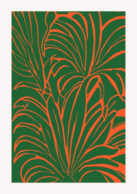 Botanische compositie Abstracte moderne bladjungle tropische kunst
