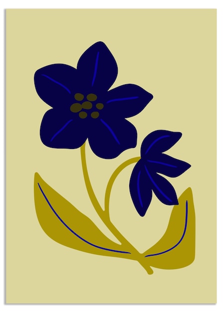 botanische doodle achtergrond set kunst van bloemen en bladeren