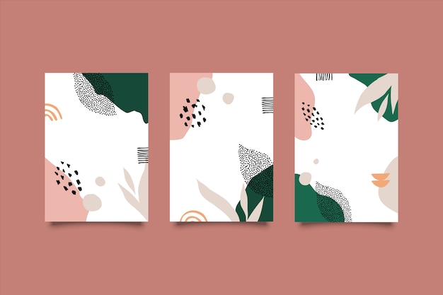 Vector botanische handgetekende covers set