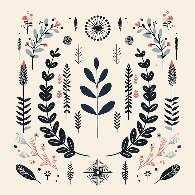 Vector botanische illustratieset