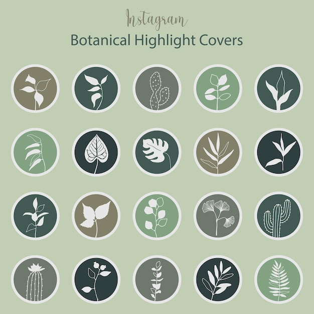 Botanische Instagram hoogtepunt cover collectie