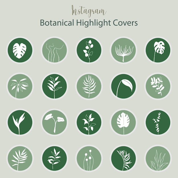 Botanische Instagram hoogtepunt cover collectie