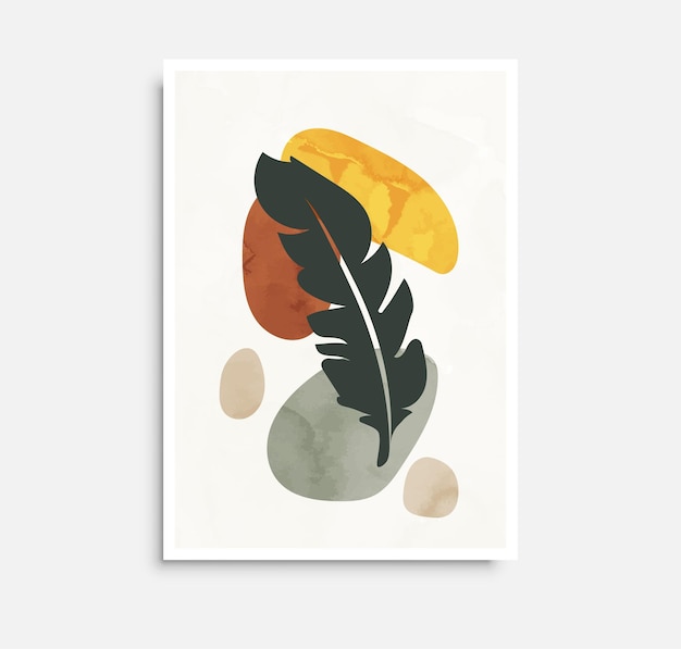 Botanische kunst aan de muur Planten met abstracte vormen Ontwerp voor poster aan de muur interieur omslag Vectorillustratie