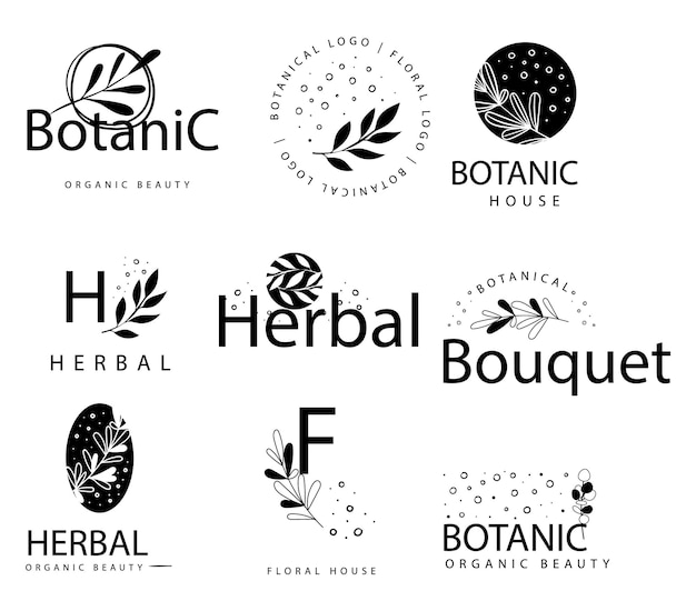 Botanische logo set