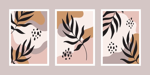 Vector botanische minimalistische posters