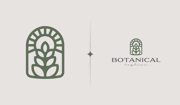 Botanische Monoline Logo Universeel creatief premium symbool Vector teken pictogram logo sjabloon Vector illustratie