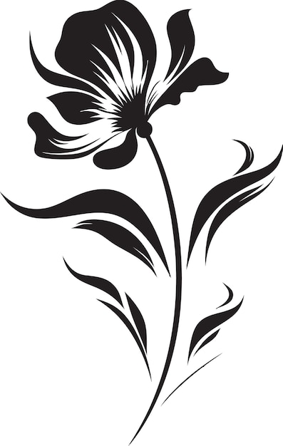 Vector botanische schoonheid monochroom embleem elegant bloemenontwerp fluisteren van de natuur zwart icon vector log
