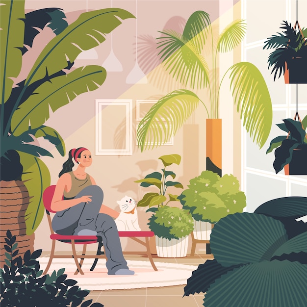 Vector botanische tuin illustratie