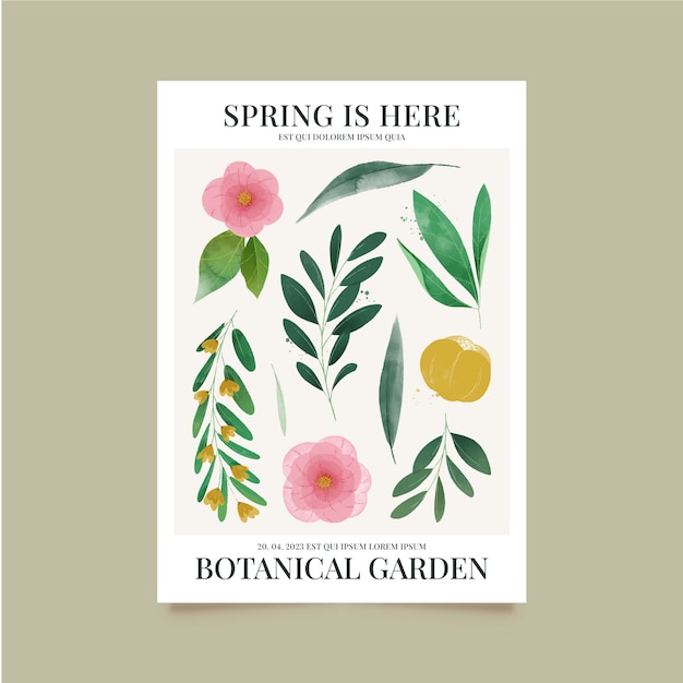 Vector botanische tuin posterontwerp