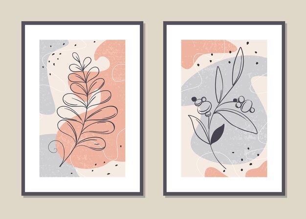 Botanische wall art set.